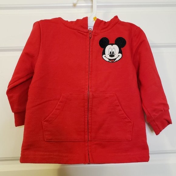 Disney Baby Embroidered Mickey Mouse Zipper Sweatshirt Hoodie - Size: 12M - Picture 11 of 11